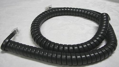 DIY-BizPhones 10 Pack of Charcoal 12' Ft Handset Cord Compatible with ESI Phone Digital IP 48 Key IPFP H DFP 12 16 24 DP1 30D 60D IVX C E S 50 Class