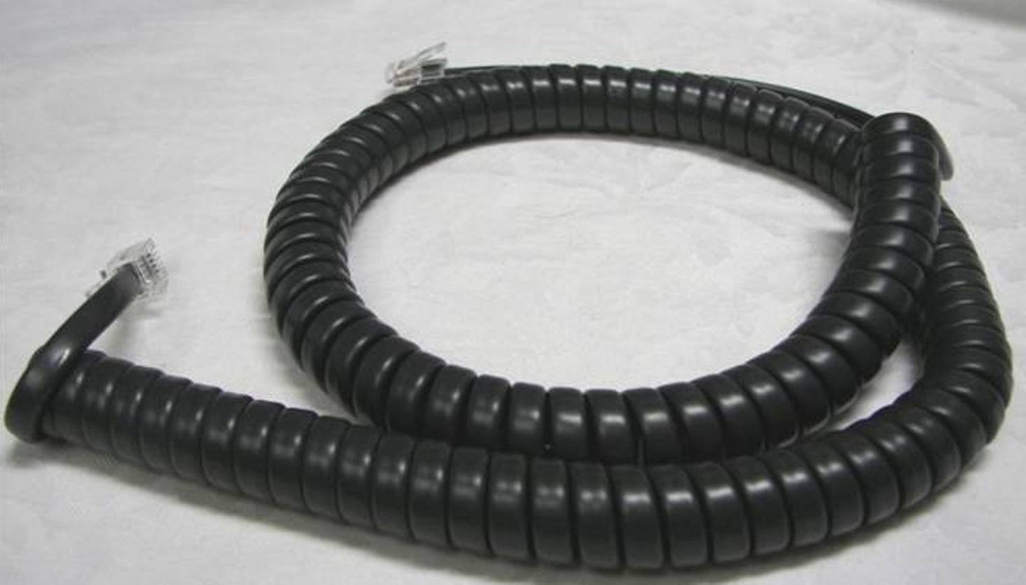 DIY-BizPhones 10 Pack of Charcoal 12' Ft Handset Cord Compatible with ESI Phone Digital IP 48 Key IPFP H DFP 12 16 24 DP1 30D 60D IVX C E S 50 Class