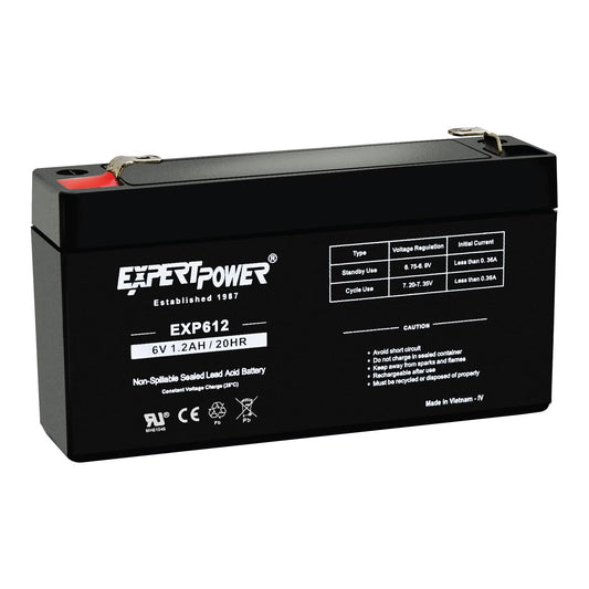 ExpertPower EXP612-1.2Ah 6V Rechargeable Battery, Alarm Battery Replacement for Security System, Home Alarm, GE XT Backup, Replaces DJW6-1.2, 6V1.3AH…