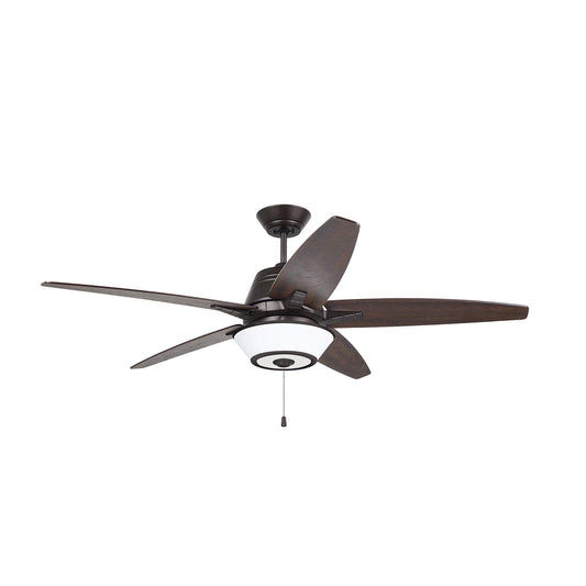 Luminance kathy ireland HOME Euclid Ceiling Fan with 4-Speed Wall Control | Light Kit Adaptable | 56 Inch Modern Fixture with 4 Reversible Blades, Oil