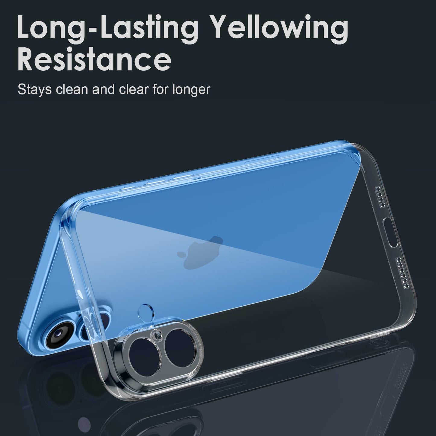Shamo's Clear TPU Case for iPhone 16 - with Camera Protection, Ultra Slim, Shockproof, Anti-Yellowing, Scratch-Resistant, Wireless Charging