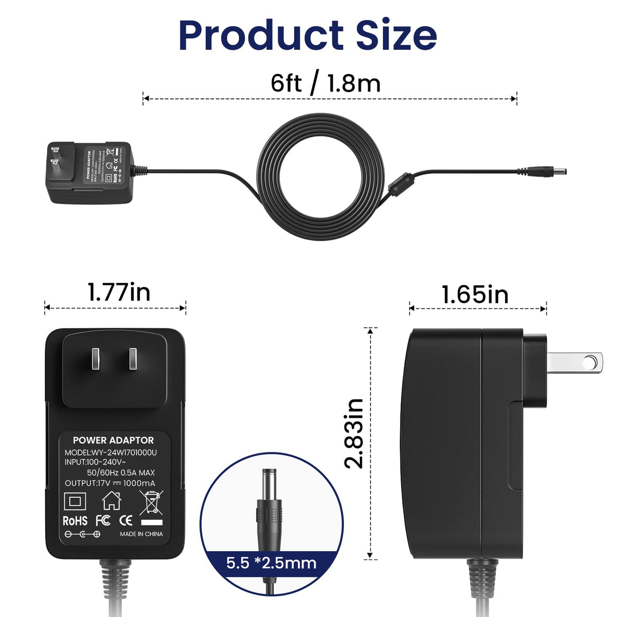 17V 1A Charger for Bose Soundlink I II III / 1 2 3 Wireless Mobile Speaker for Portable Speaker 414255, s024ru1700100 Bose Soundlink Charger Power…
