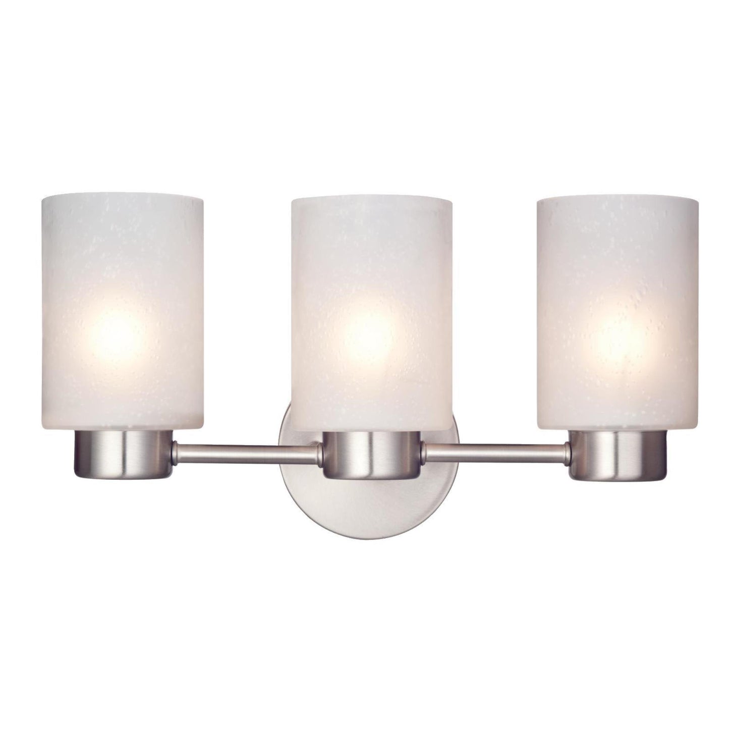 Westinghouse 6227900 Sylvestre Three-Light Interior Wall Fixture, Brushed Nickel Finish with Frosted Seeded Glass, 3, White