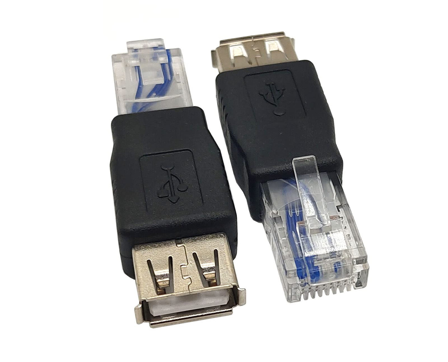 Haokiang (2-Pack) USB - RJ45, USB2.0 A Female to RJ45 Ethernet Male AF-8P8C Connector, USB Transfer Network Plug Adapter