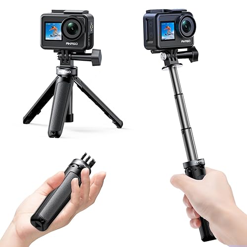 AKASO Mini Selfie Stick Tripod Lightweight Extension for Shooting Video Vlog Accessories Compatible with AKASO Action Camera EK7000/Brave 4/Brave 7