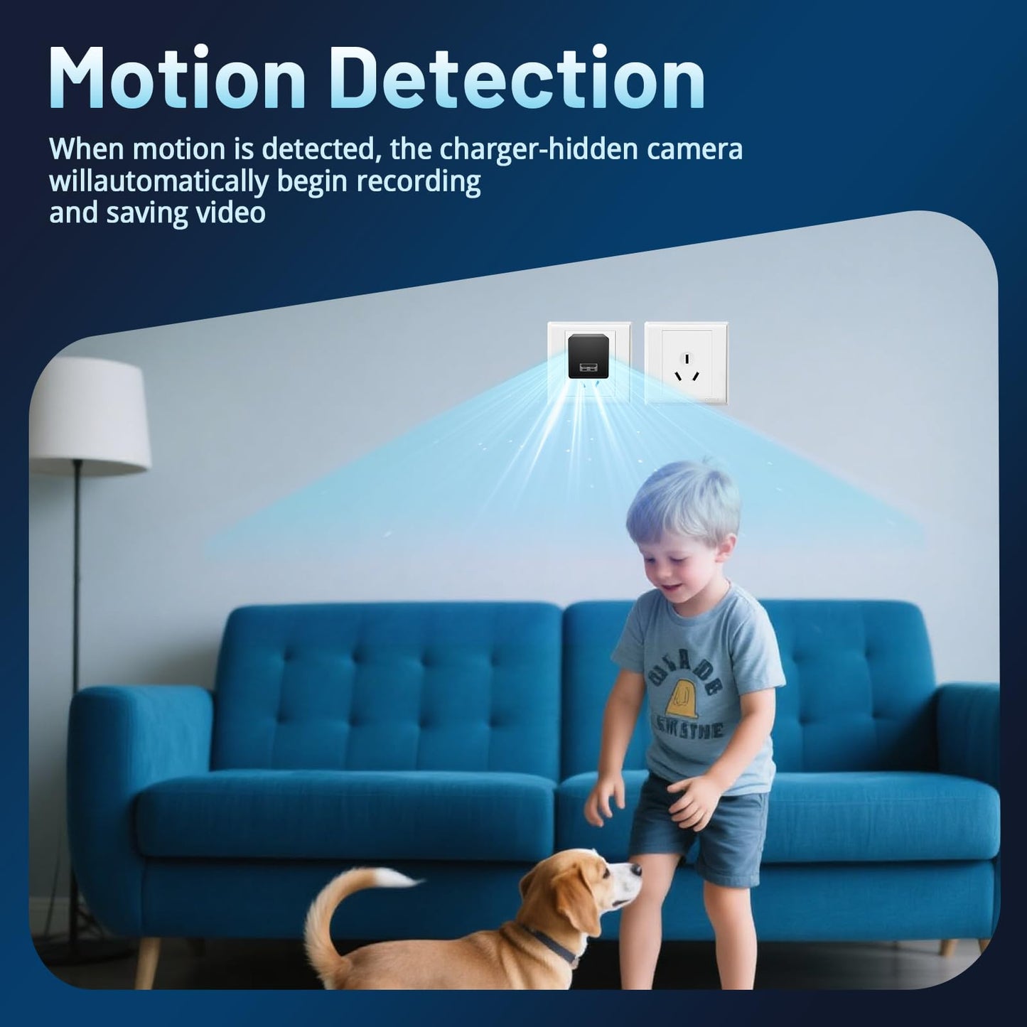 Wireless Smart 1080P USB Charger WiFi Camera Indoor Security Camera Baby Monitor Surveillance Hidden Security Cam Motion Detection with App Live Feed