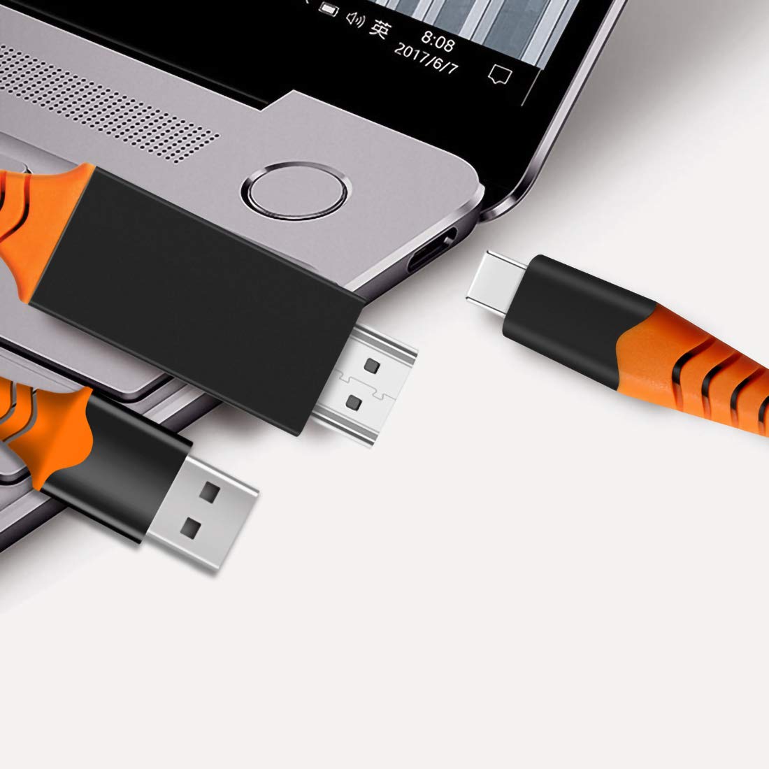 Tek Styz PRO USB Type-C HDMI Compatible with ZTE Blade Z Max at 8k/4k Plus Power 6ft/1.8M Cable:Full 4k 2160p@60Hz/8k 7680x4320@30Hz Thunderbolt 3/4