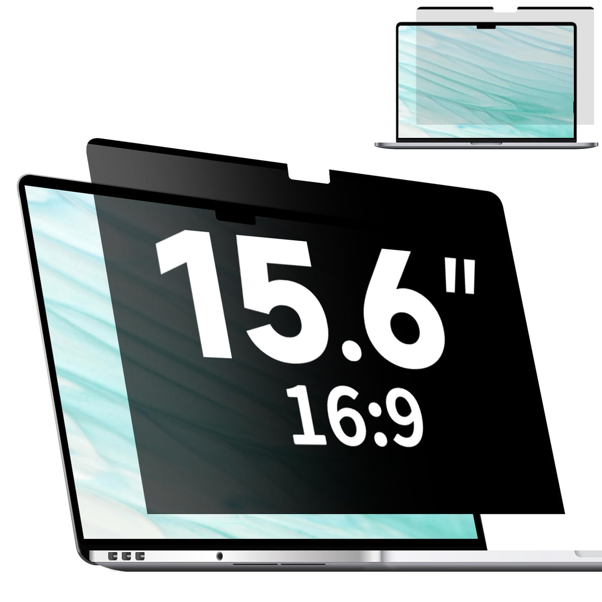 Magnetic Laptop Privacy Screen 15.6" 16:9, Anti-Glare & Blue Light Filter