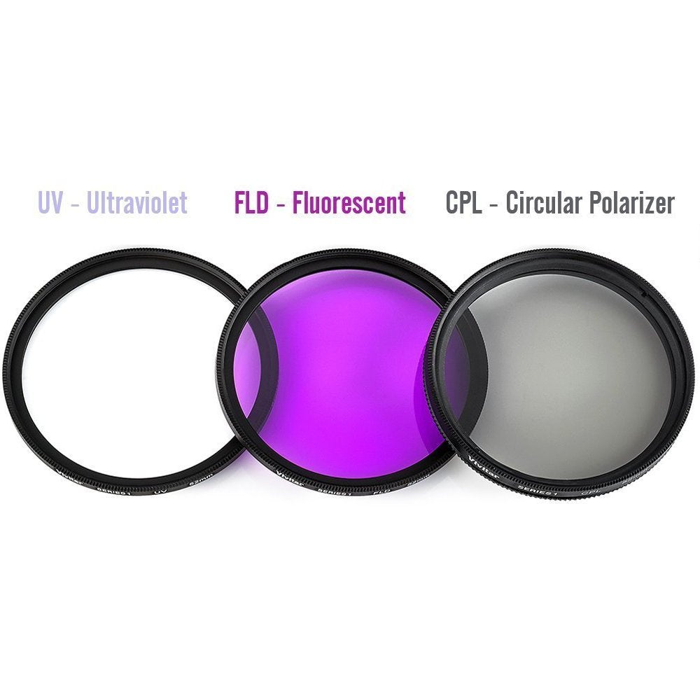 7 Piece 40.5mm Filter Set Includes 3 PC Filter Kit (UV-CPL-FLD) and 4 PC Close Up Filter Set for Sony ZV-E10, Alpha A5000, A5100, A6000, A6300, A6500