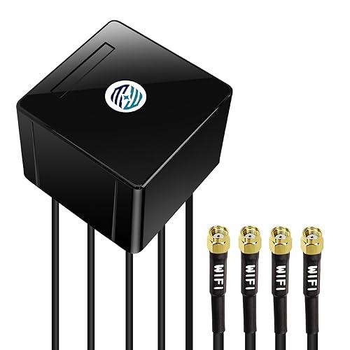 Maswell 4X4 MIMO WiFi 7 Antenna 2100-7200MHz 5G WiFi6E Bluetooth Zigbee MIMO Screw Mount Cubic RP SMA Plug Waterproof Outdoor IoT Waterproof Antenna