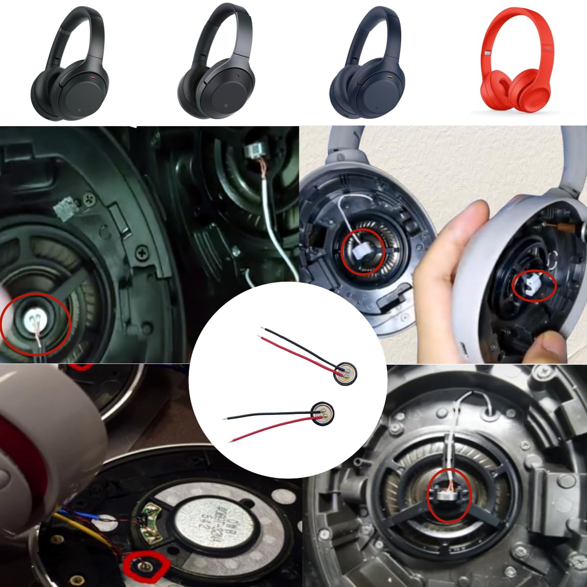 Funayama ANC Microphone Replacement for Sony WH-1000XM4 XM3 XM2 WH-CH710 CH720N XB910N, 2-Pack Noise Canceling Mic Repair Kit, Stops Screeching