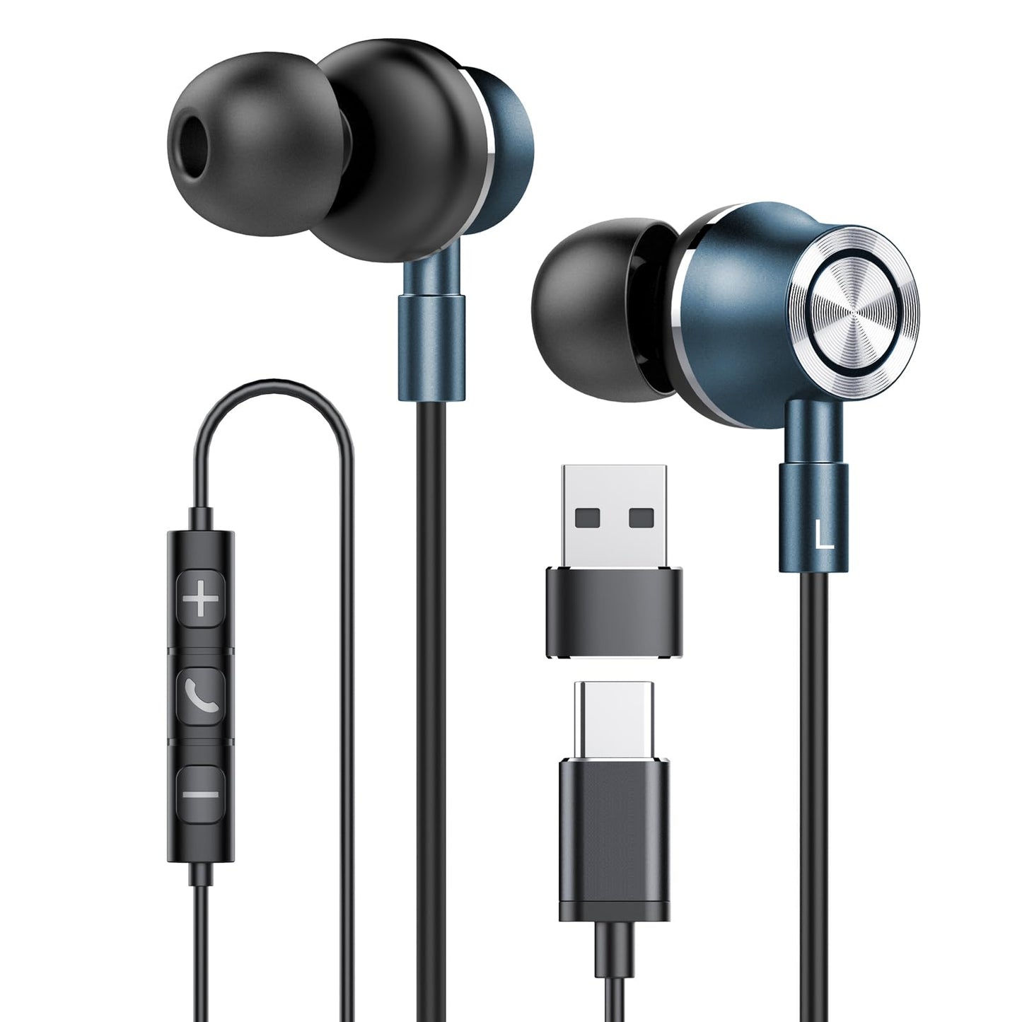 Rayhontech USB C Wired Earbuds, in Ear Earphones for Laptop PC with Microphone, Magnetic Noise Isolation Headset Compatible for iPhone 16 15 Pro Max…