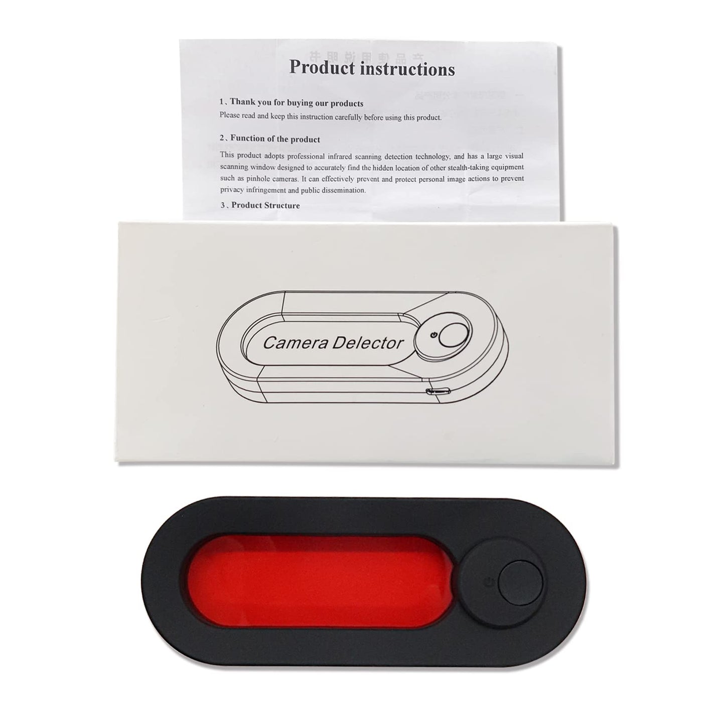 Ansxiy Hidden Camera Detector, LED Hidden Device Detector with Infrared Viewfinders - Pocket Sized Anti Spy Camera Finder Locates Hidden Camera