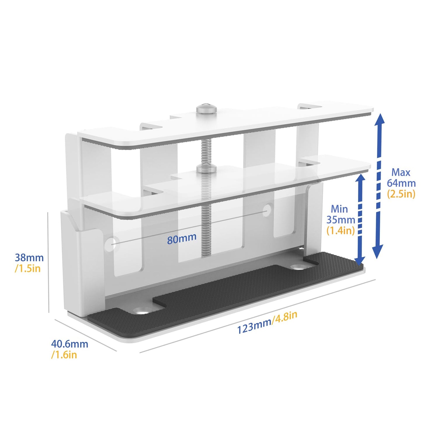 Monzlteck Universal Power Strip Mount - Under Desk or Wall - Fits 1.6" to 2.4" Width