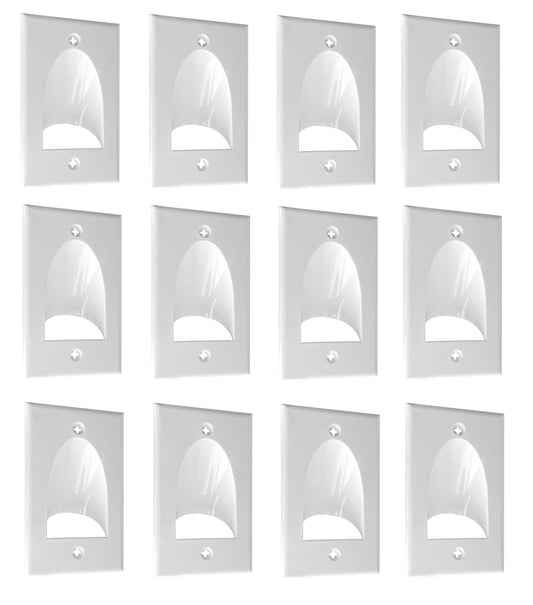 BestMounts - 12 Pack Inner Nose Behind Wall Cable Management TV Cord Hider for Wall Mounted TV - Single Gang Low Voltage Recessed Wall Plates Cable