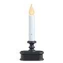 Xodus Innovations FPC1221A 8 inch Battery Operated LED Dusk to Dawn Window Candle with Amber Steady On or Flicker Flame, Black/Antique Bronze