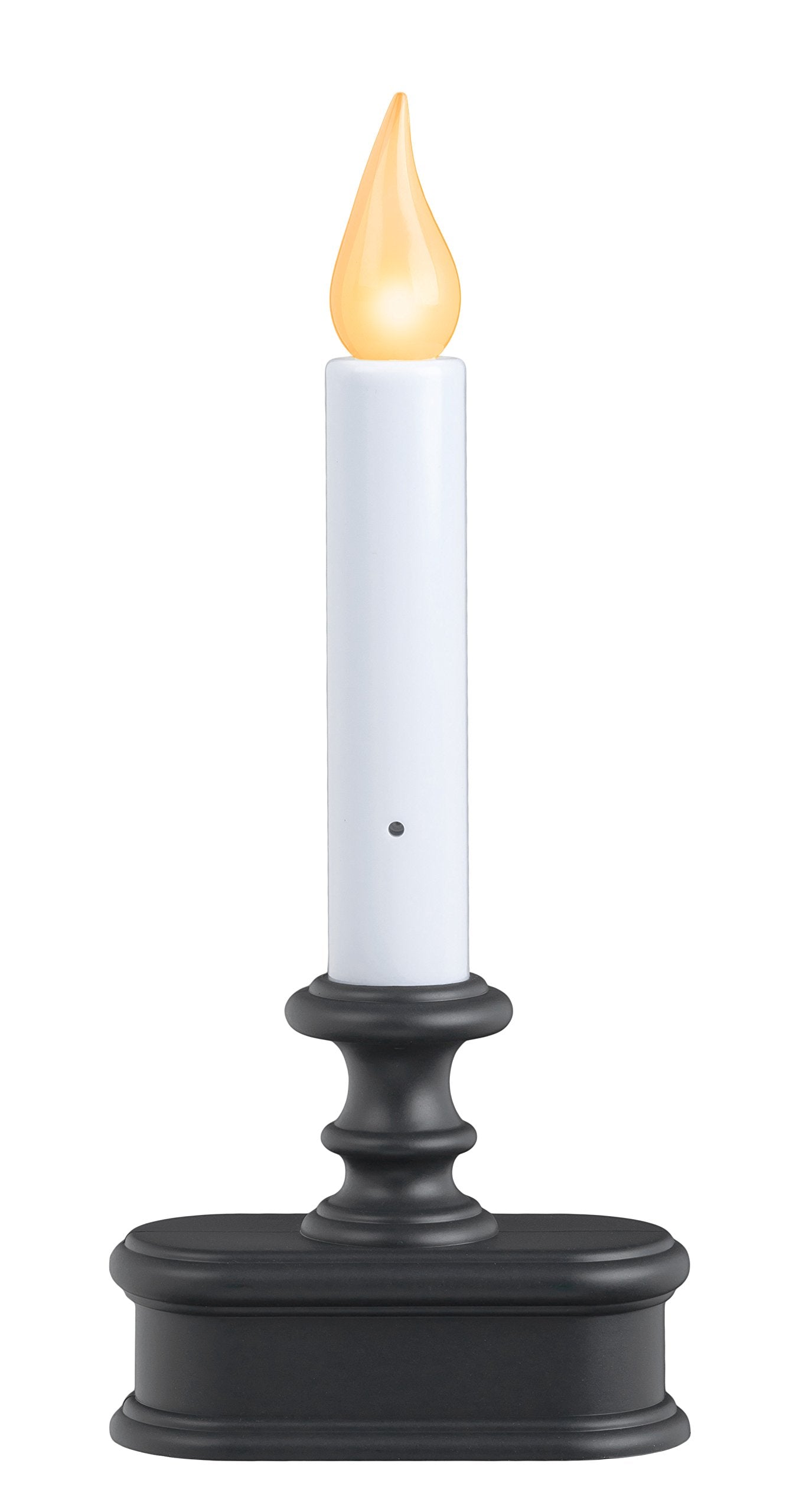 Xodus Innovations FPC1221A 8 inch Battery Operated LED Dusk to Dawn Window Candle with Amber Steady On or Flicker Flame, Black/Antique Bronze
