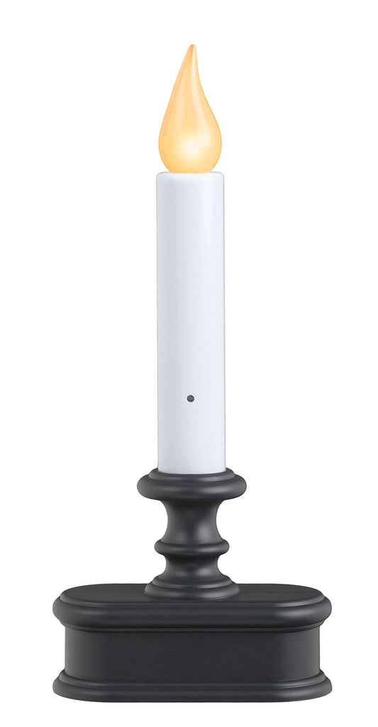 Xodus Innovations FPC1221A 8 inch Battery Operated LED Dusk to Dawn Window Candle with Amber Steady On or Flicker Flame, Black/Antique Bronze