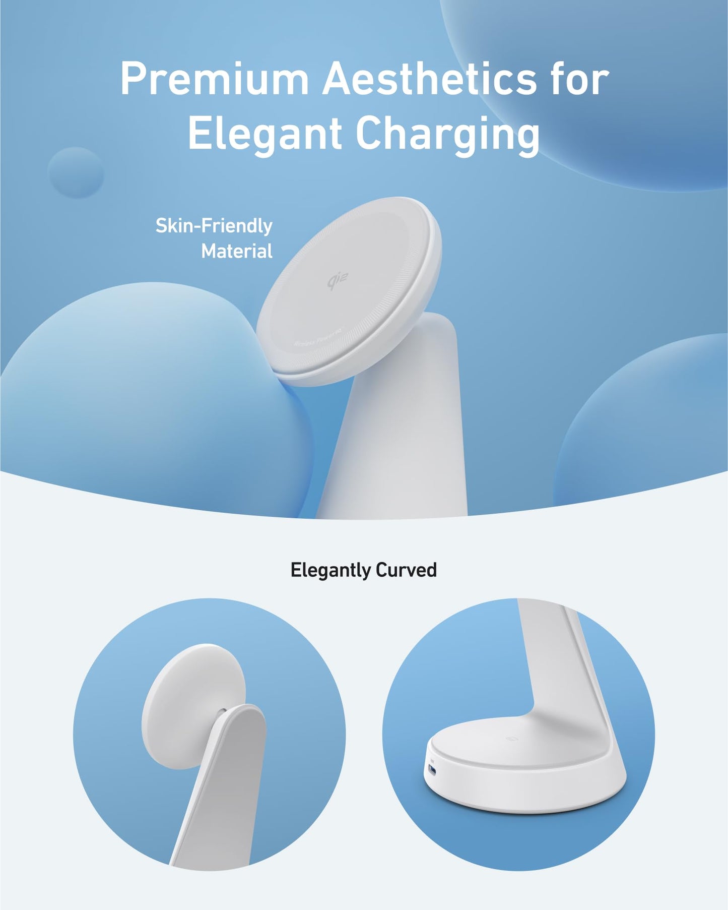 Anker MagSafe Compatible 2-in-1 Charging Stand, iPhone 16 Wireless Charger, Qi2 Certified 15W Ultra-Fast,Adjustable and Super Strong,for iPhone