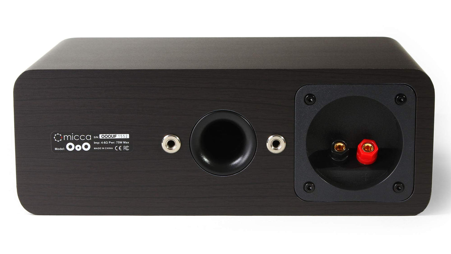 Micca OoO Slim Center Channel Speaker with 3-Inch Woofers and Silk Tweeter, Thin Design Under 4" Tall, for Desktop Stereo or Home Theater Surround