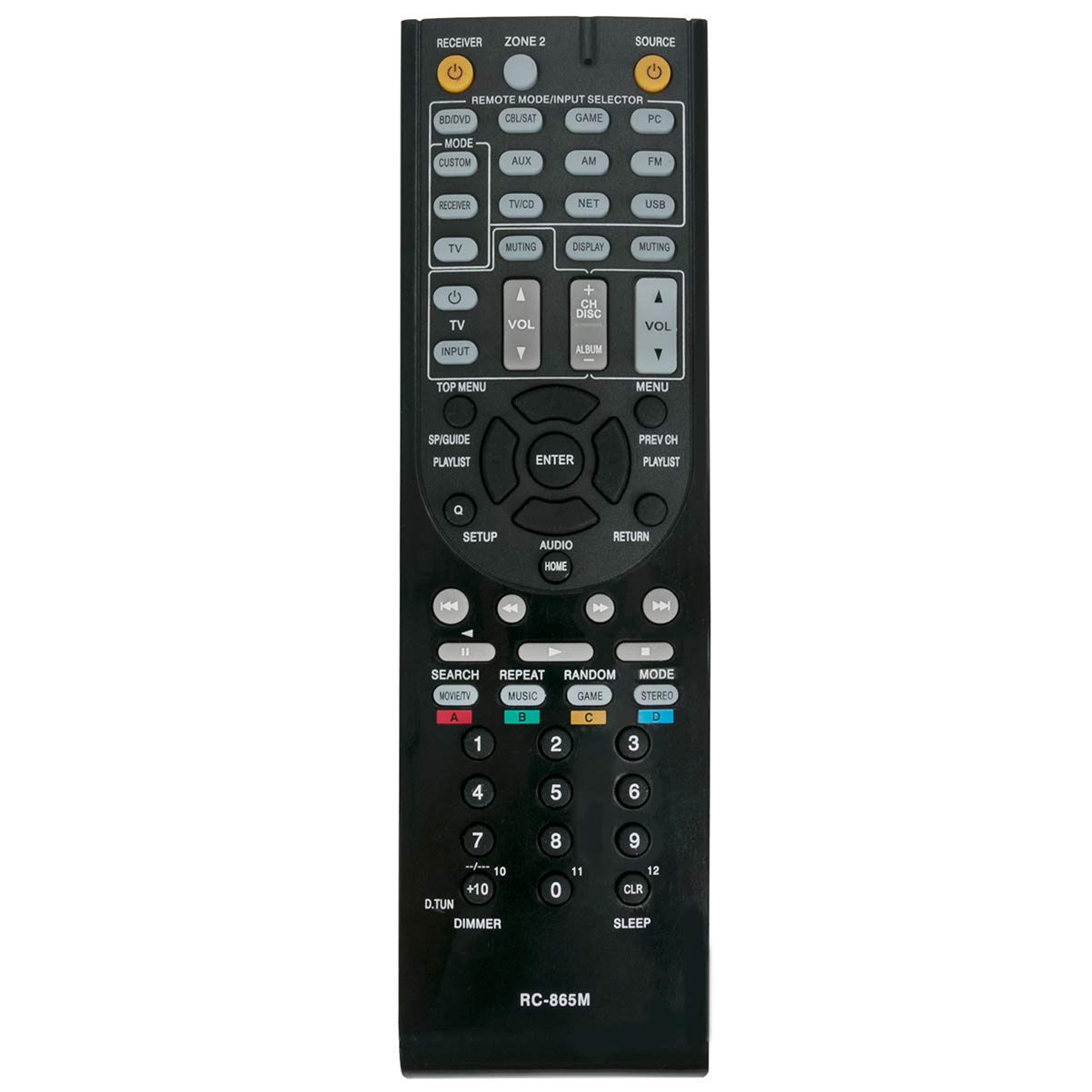 RC-865M Replacement Remote Control Applicable for Onkyo AV Receiver TX-NR525 TXNR525