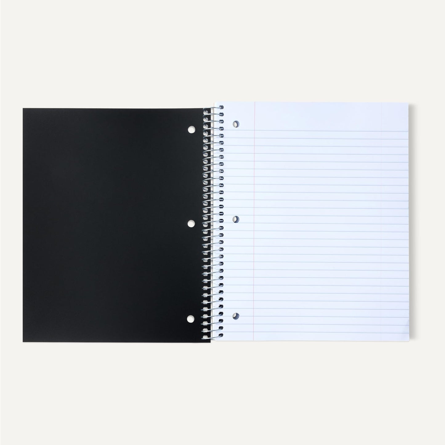 Amazon Basics Wide Ruled 3-Subject Spiral Notebook, 150 Sheets, 8.5 x 10.5 Inches, Black, 2-Pack