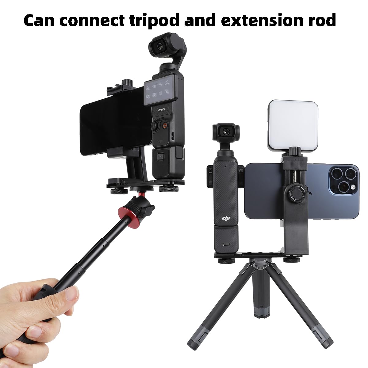 Leenconghui Phone Holder for DJI Osmo Pocket 3, Cell Phone Mount Expansion Accessories with 1/4" Thread Hole Used with Tripod and Extension Rod