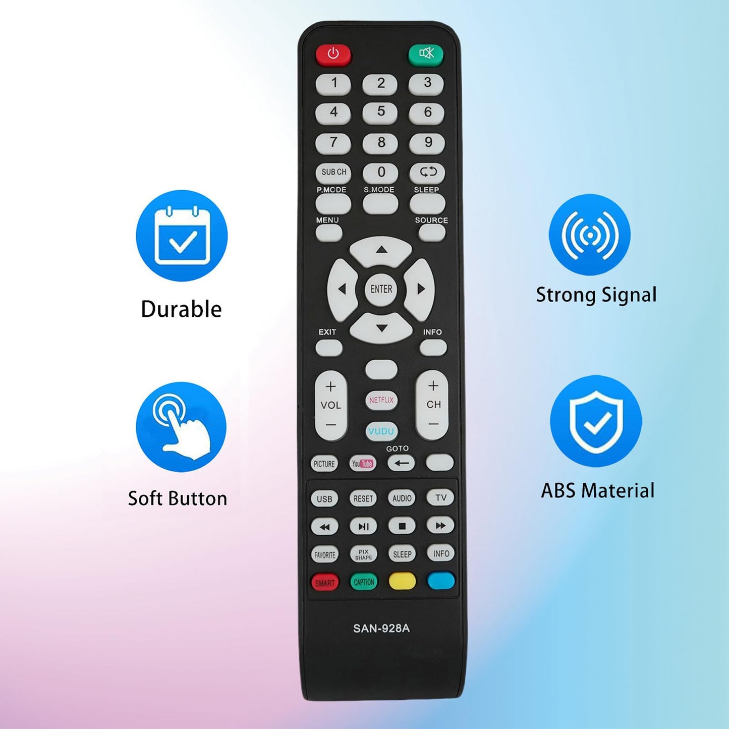 Replacement Remote Control SAN-928A Compatible for Sanyo TV DP42840 DP32242 DP55441 DP46142 DP40142 DP42142