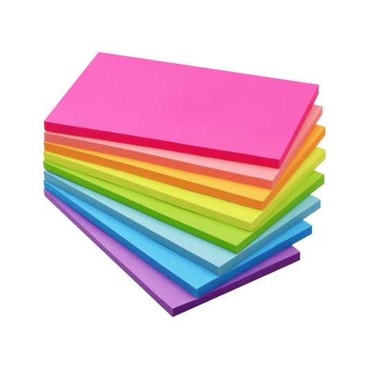 Sticky Notes 3x3 inch Bright Colors Pads 12 Pads/Pack 100 Sheets/Pad Total 1200 Sheets with Pink Self-Stick