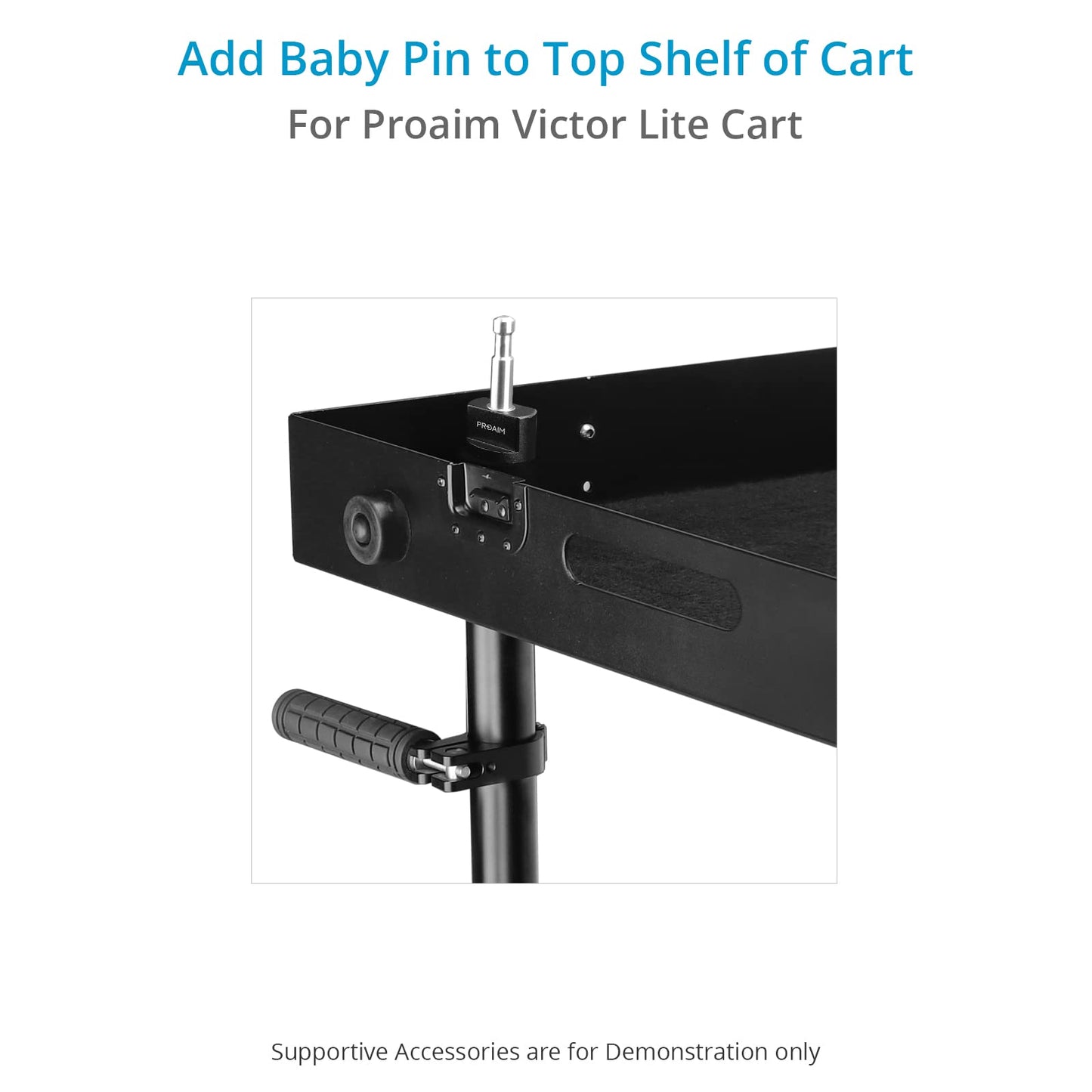 PROAIM Corner Adapter with 5/8 Baby Pin | Compatible W Victor Lite Camera Production Cart | for Arms, Gimbal Docking Brackets & Other Accessories |