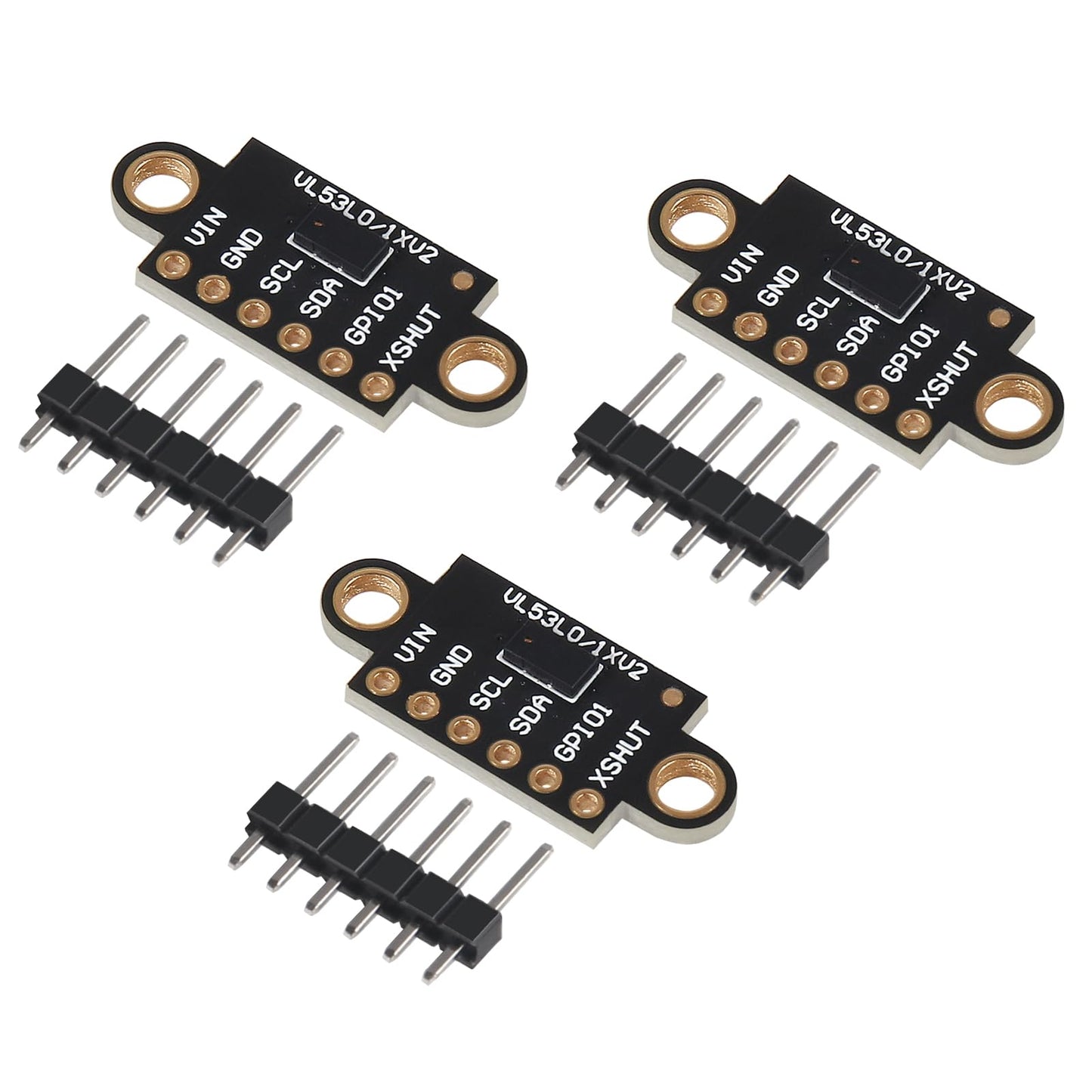 3Pcs VL53L0X Time-of-Flight Ranging Sensor Distance Sensor VL53L0X Flight Distance Measurement Module for Arduino(Pack of 3,Black)