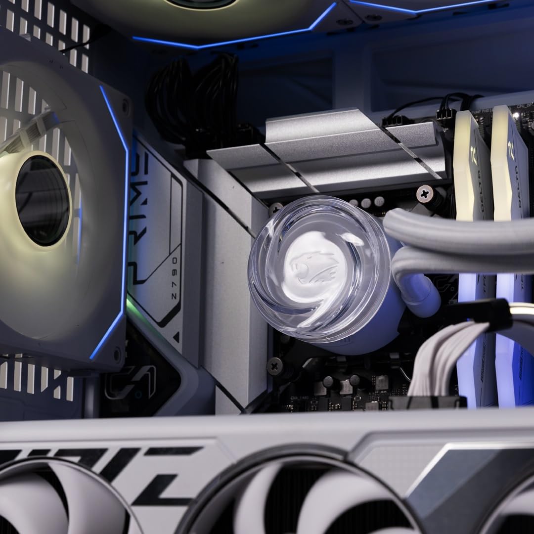 iBUYPOWER AW4 240mm Radiator CPU AIO Liquid Cooler, 2X 120mm Core Fans, RGB Display, Fan Speed 700-2000 RPM, Airflow Volume 65 CFM, Intel