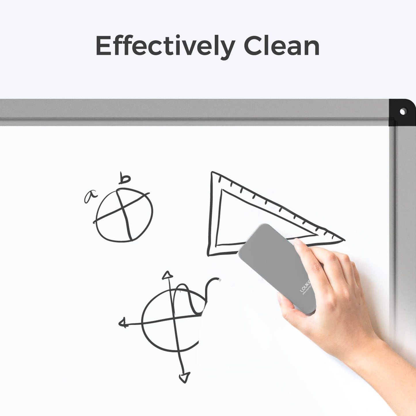 loukin 2 Pack Magnetic Dry Erase Eraser with 2 Whiteboard Cleaners, Grey