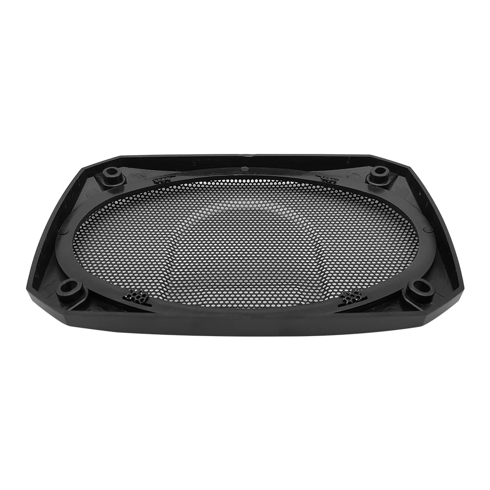 2X DRPSODAC Rectangular Speaker Dust Grill Cover ABS Plastic Decorative Circle Metal Mesh Protection for 4x6 inch Loudspeakers (Gray)