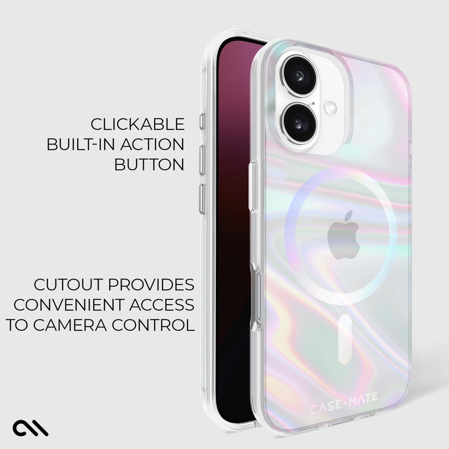 Case-Mate Soap Bubble iPhone 16 Case [Compatible with MagSafe] - Stylish Phone Case with 12ft Drop Protection - Premium Magnetic Cover for iPhone 16