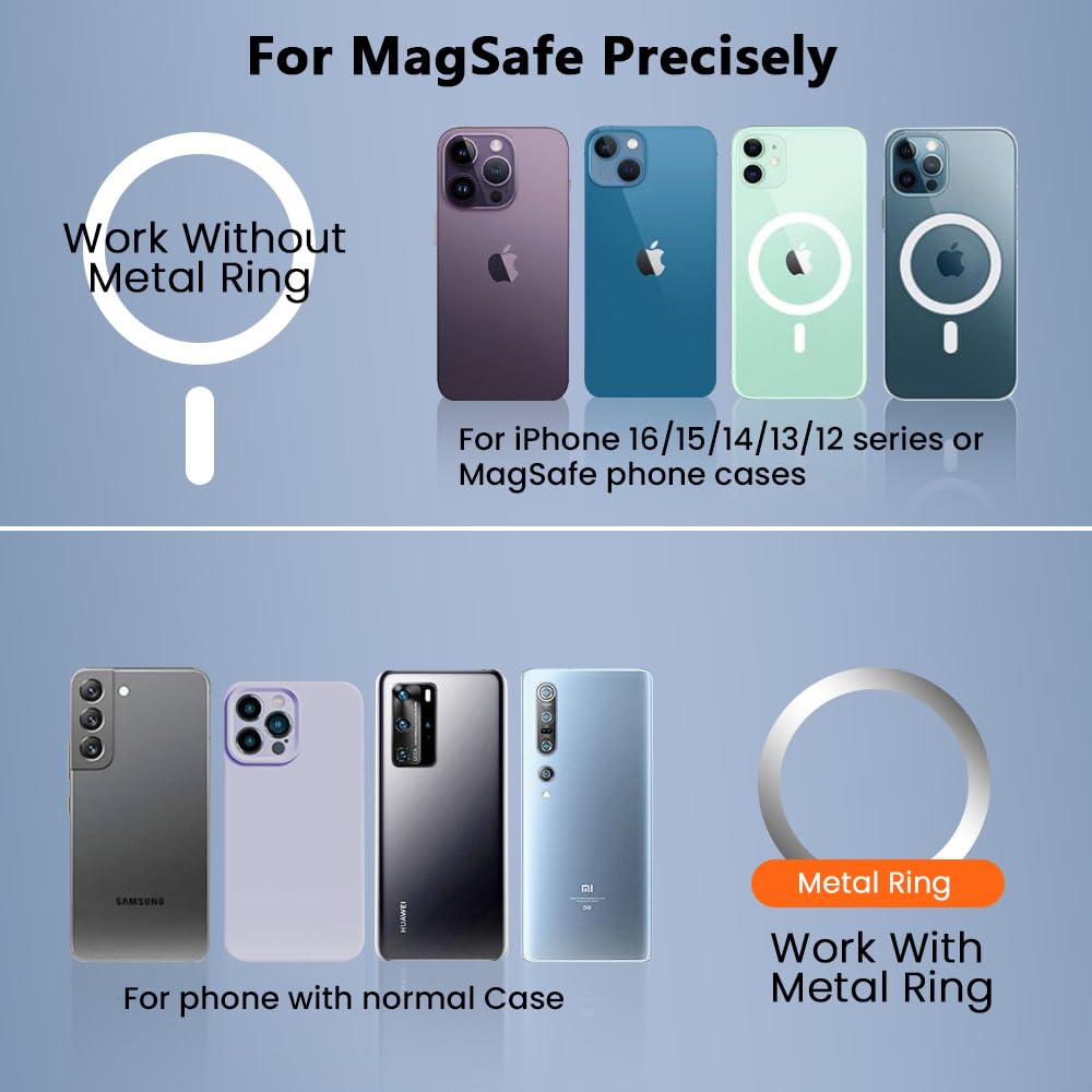 GIVUBES Magnetic Phone Holder for Gym & Office - [18N Strong] 360° Adjustable Mount for iPhone 16/15/14/13/12 Pro Max & Samsung Galaxy - Aluminum