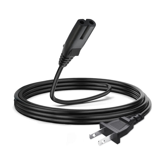 10Ft 2 Prong AC Power Cord Plug for ONN. 100008734 100008736, ONN TV, JBL PartyBox 100 200 300 1000 310 710 1000 On-The-Go Bluetooth Speaker ION Game