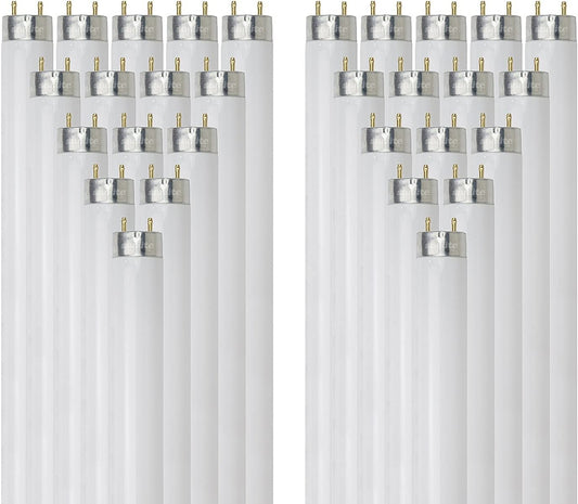 Sunlite F32T8/SP850 T8 Linear Fluorescent Lamp, 32 Watts, 3100 Lumens, 5000K Daylight, Medium G13 Bi Pin Base, High Performance Straight Tube, 30 Pack