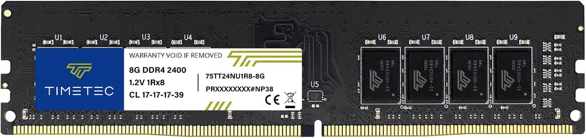 Timetec 8GB DDR4 2400MHz (PC4-2400T) PC4-19200 UDIMM Desktop RAM - 288-Pin 1.2V CL17 Non-ECC Unbuffered DIMM Memory Module Upgrade