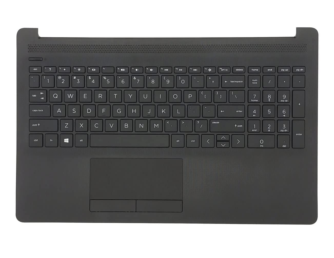 RenBang Tech Replacement for HP Laptop 15-DA 15-DB 15T-DA Upper Case Palmrest Touchpad Keyboard Assembly L20387-001 AP29M000400 Jet Black