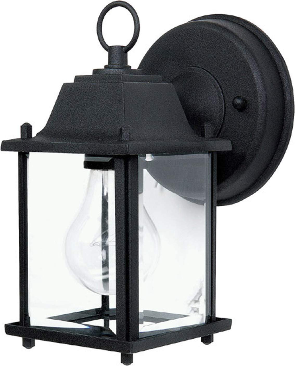 Capital Lighting HomePlace 9850BK Transitional Antique Glass Outdoor Wall Lantern, 1-Light 60 Watt, 8" H x 5" W, Black