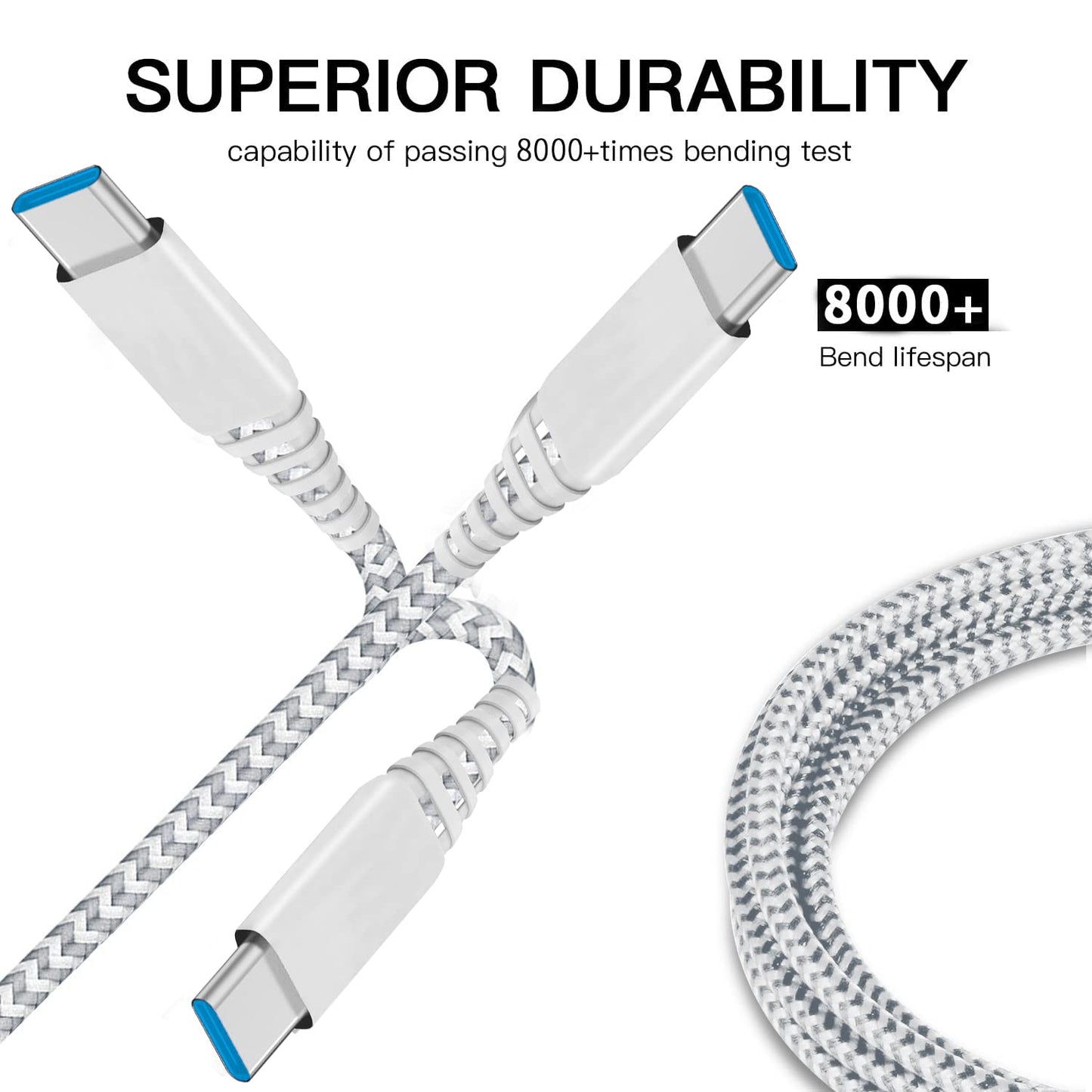 USB C Charger Cable 10-FT 2Pack Cord for Samsung Galaxy A20 A21 A01 A32 A42 A53 A54 5G A03S S9 Plus S9+,Tab A 10.1 8.0 2019/10.5 2018,S22 Plus