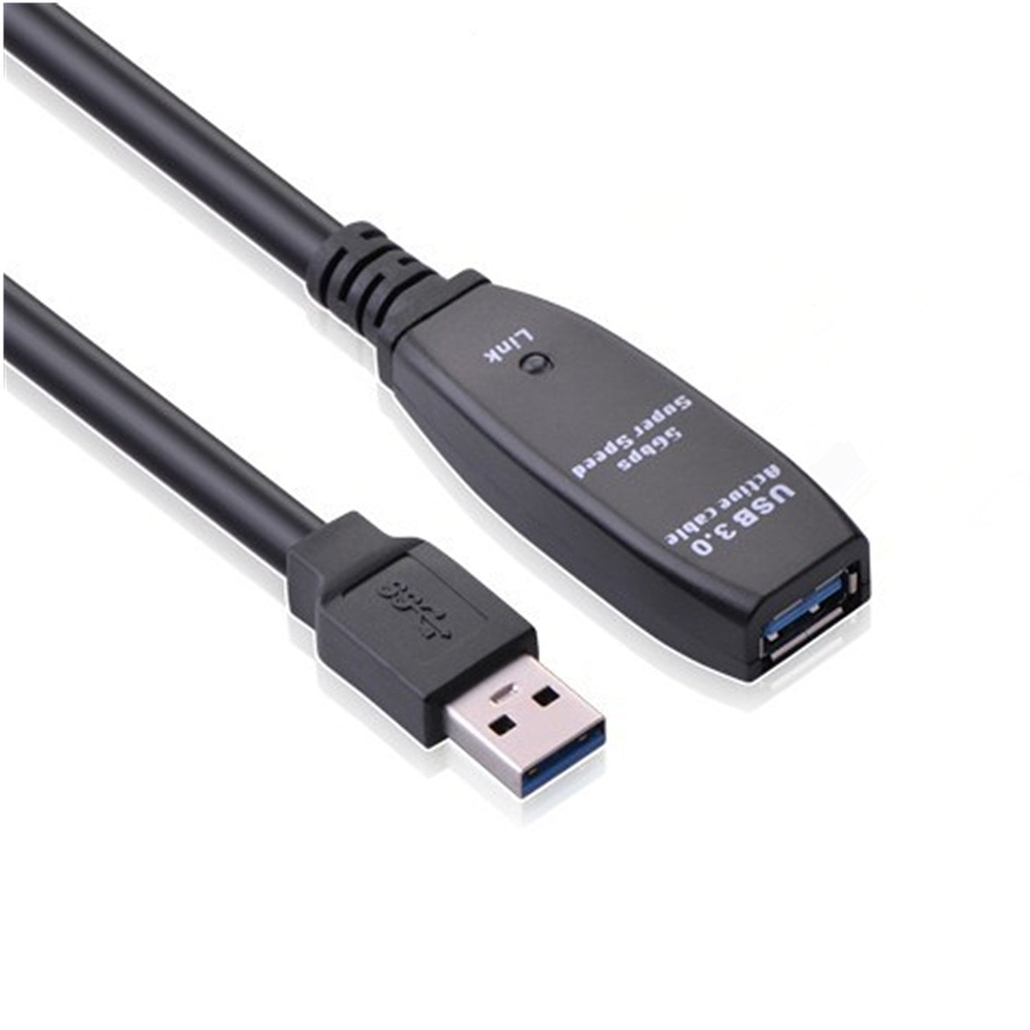 TECHTOO USB Extension Cable 16 Feet (5 Meter) USB 3.0 Active Cable Repeater Type A Male to A Female with Built-in Signal Booster Chips