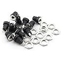 MEETOOT 12 Pack 3.5mm x 1.3mm 2 Pin Female DC Power Jack Panel Mount Screw Nut Kit DC Socket Electrical Plug