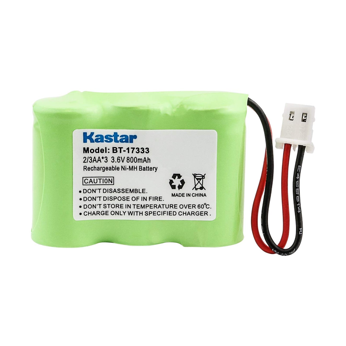 Kastar 5-Pack 2/3AA 3.6V 800mAh 5264 Ni-MH Rechargeable Battery for Home Phone V-Tech 80-1338-00-00 89-1332-00-00 89-1338-00 BT-17333 BT-27333
