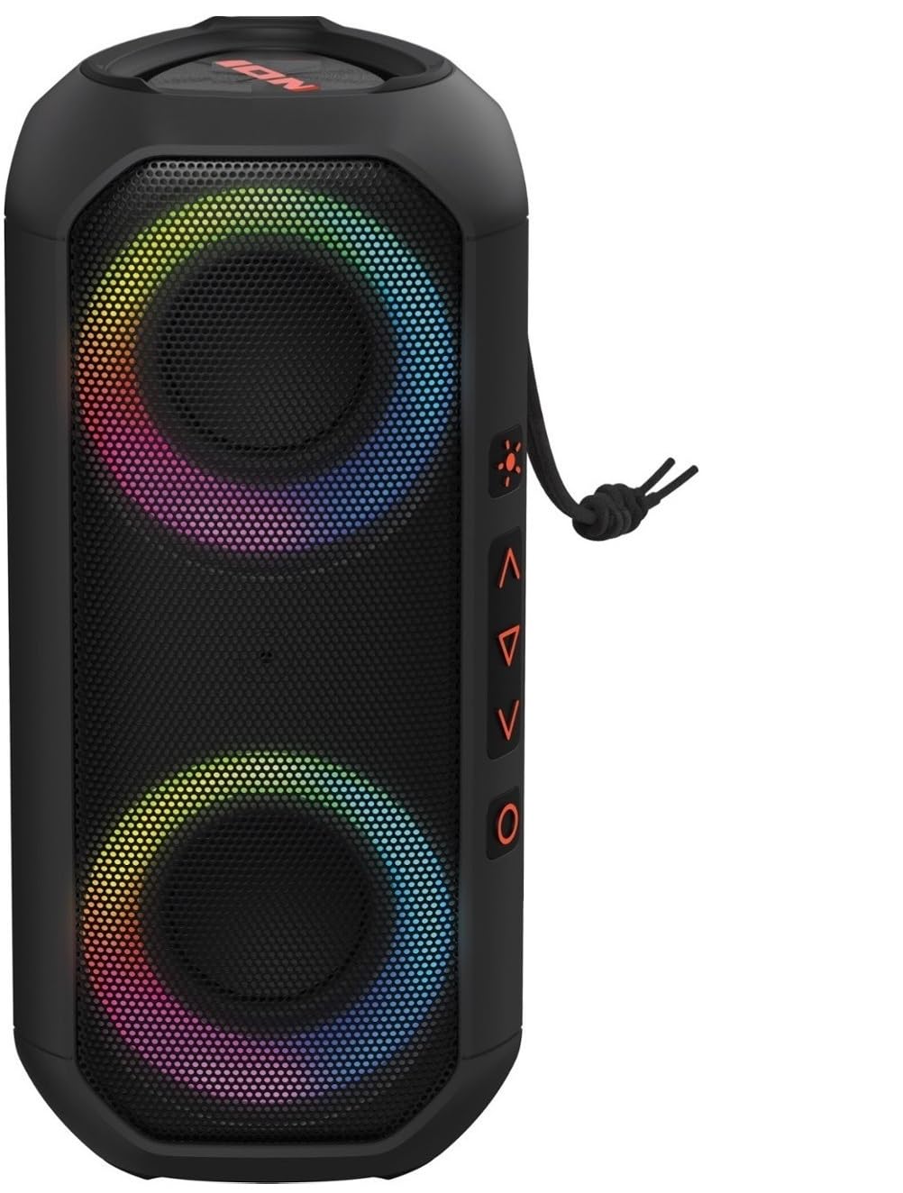 Ion Audio UBER Boom Wireless Bluetooth Speaker with LED Lights and Built in Microphone, Black (Renewed)