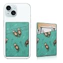 Aeltrp Card Holder for Phone Case, Phone Card Holder Leather, Dual Pocket Phone Wallet Stick On for iPhone, Android Cell Phone - Cute