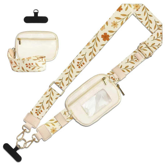 Jusen Clip and Go Strap for Phone with Wallet Crossbody,Adjustable Crossbody Cell Belt Detachable Wristlet Wallet for Daily (Style 2)