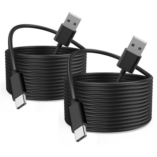 QKCOK 2 Pack Long 10FT PS5 Controller USB A to USB Type C Fast Charging for PlayStation 5 PS5 Pro, Xbox Series X/S/Elite Series 2 Charger Cord & More