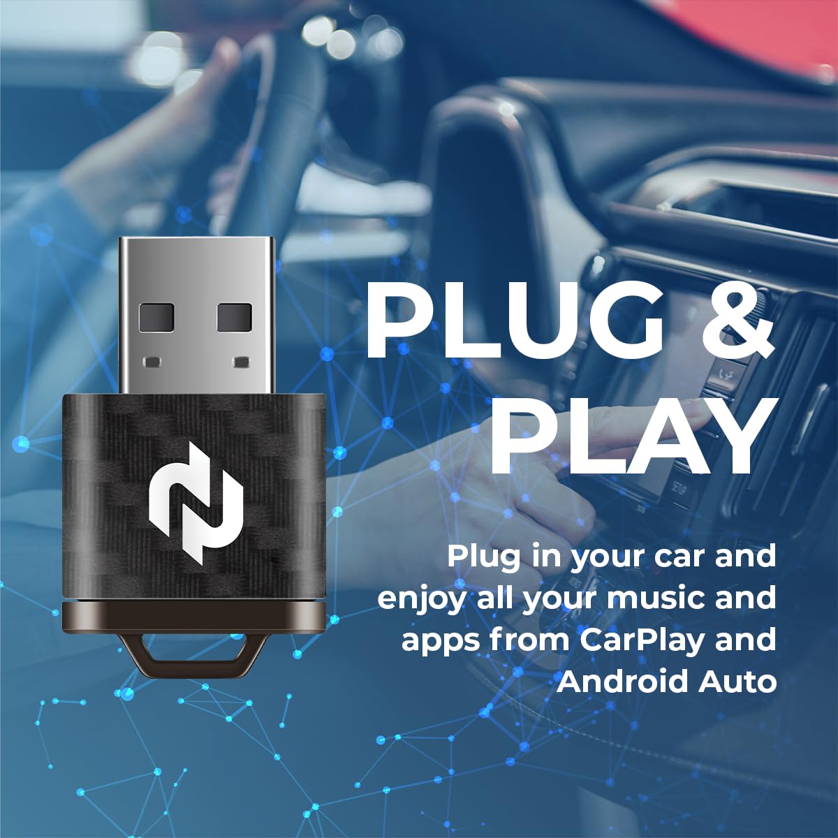 N Wireless CarPlay Adapter Upgrade - Faster & More Stable Wireless Apple CarPlay for Wired CarPlay Vehicles, 5GHz WiFi Performance, Plug & Play USB